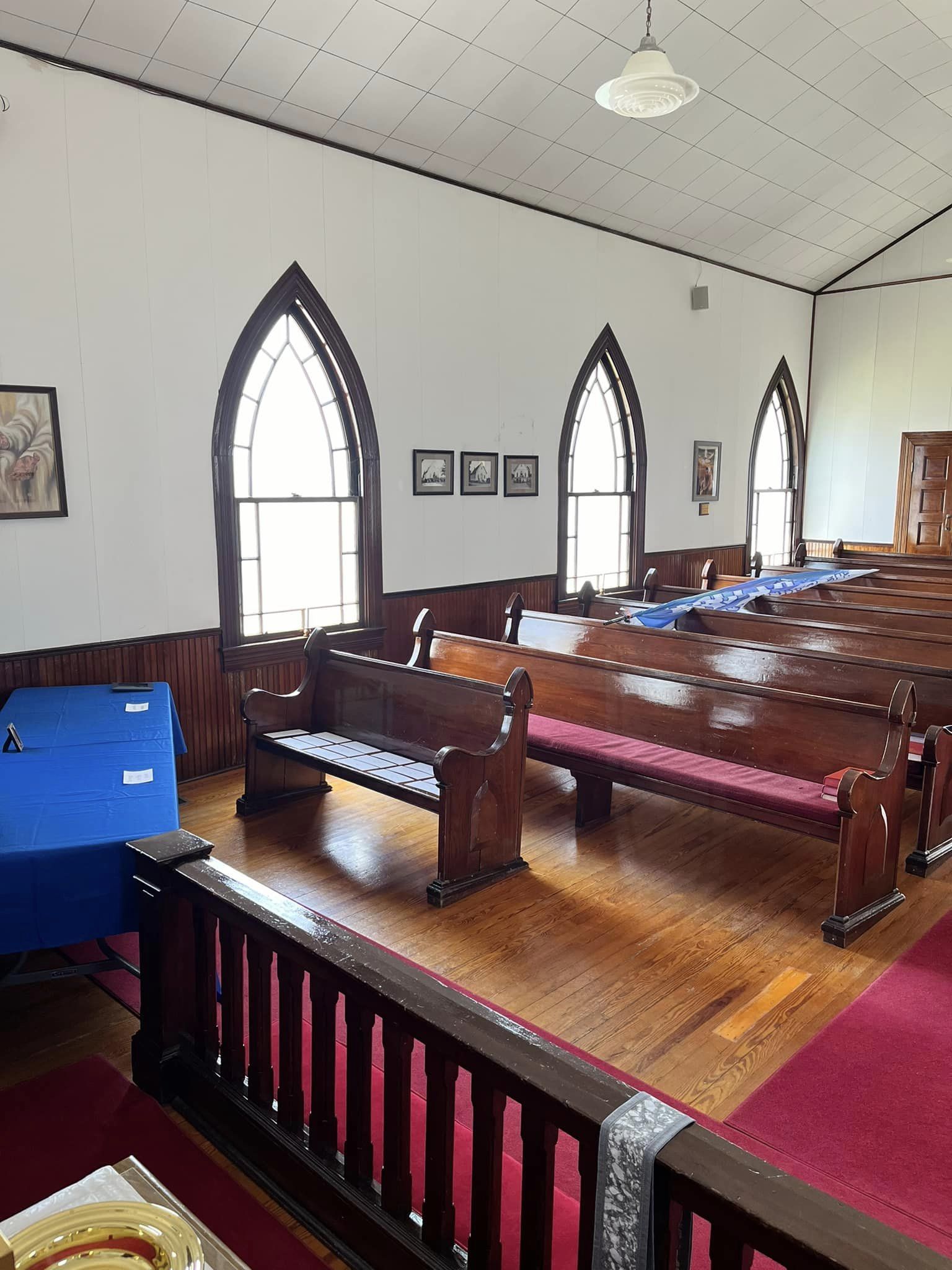 Pew cut to allow easy wheelchair access